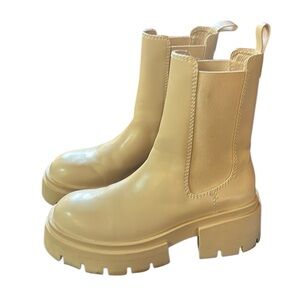 HM off white lug sole ankle platform boots 38